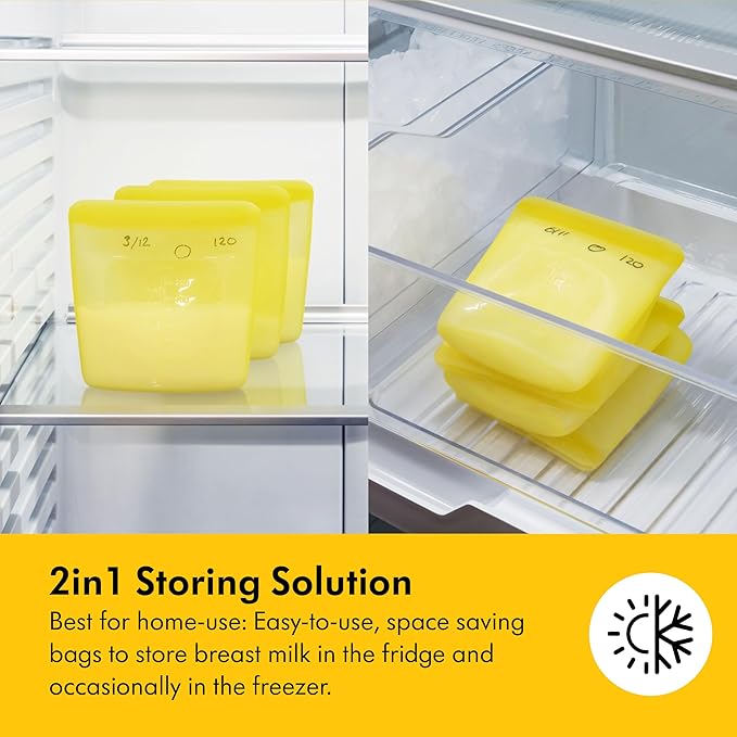 Medela Reusable Silicone Breast Milk Storage Bags with Double-Seal Design, BPA Free, One-Piece, Fridge and Freezer Storable, 220 ml, 500 Uses