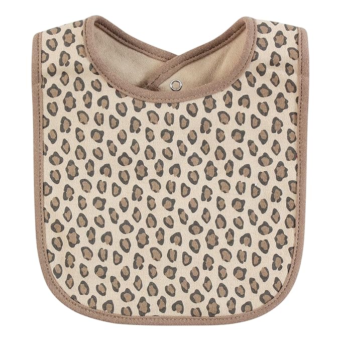Hudson Baby Infant Girl Cotton Bibs, Sassy Cheetah, One Size