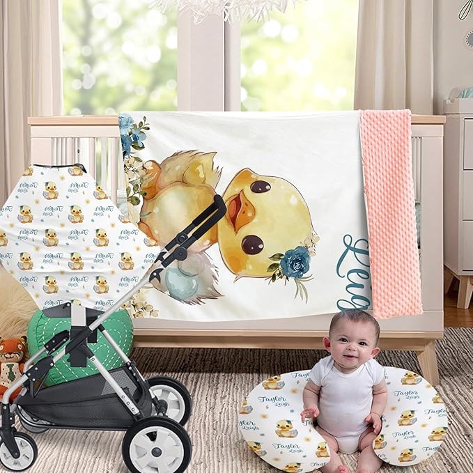 Dyoart Custom Baby Nursing Pillow Cover for Nursing, Cute Duck Removable Nursing Covers for Breastfeeding Pillows, Ultra Soft Comfortable Slipcover for Newborn Baby Boys and Girls