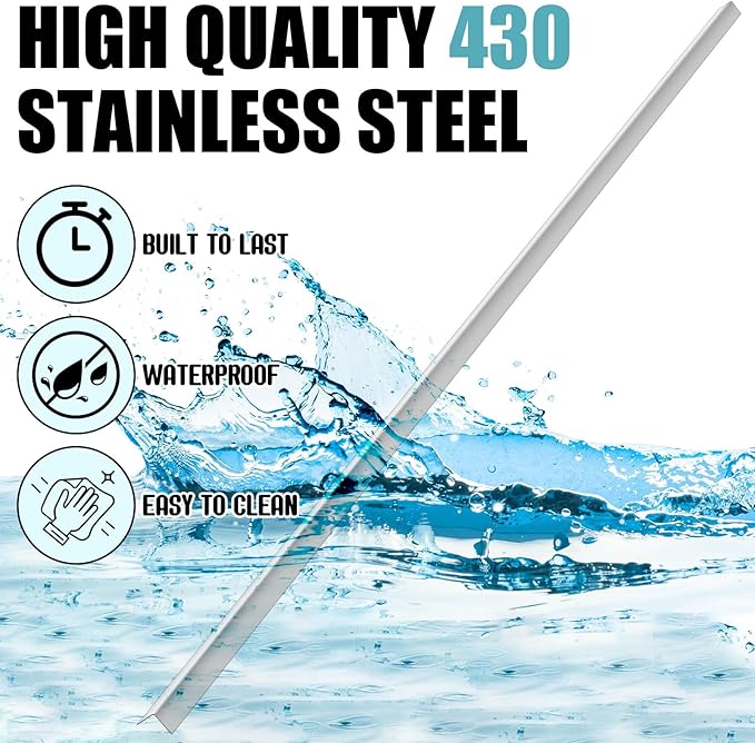 Blulu 2 Pcs Stainless Steel Corner Guards 1 x 1 x 72 Inches Metal Wall Corner Protector with 90 Degree Protectors for Walls Protection and Decoration, Silver