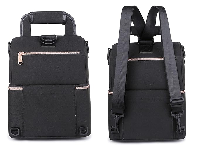 Breast Milk Baby Bottle Cooler Bag Waterproof Baby Food Insulation Maternity Backpack Double Layer Fresh Keeping Travel Handbag for Nursing Mom Daycare UH12 Black