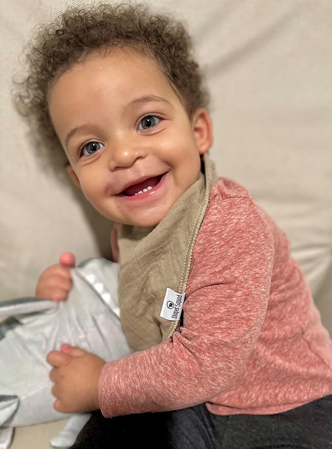 DiaperSquad's 100% Organic Cotton Baby Drool Bibs, Super Absorbent & Adjustable Baby Bibs for Drooling and Teething