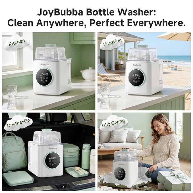 Bottle Washer, Sterilizer & Dryer – 19-Min Fast Cleaning, All-in-One Machine for Baby Bottles, Pump Parts & Feeding Accessories with 3 High-Temp Sterilization Modes, 60 Cleaning Tablets.