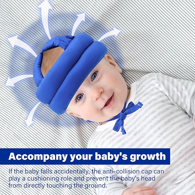 Baby Safety Helmet Baby Head Protector No Bumps for Running Walking Crawling, Safety Head Adjustable Protective Cap Headguard Hat