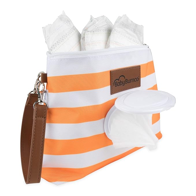 Baby Bum Brush Bumco Diaper Clutch - Portable Wipes Dispenser & Travel Essential, Airtight Refillable Wipes Container, Diaper Bag Purse