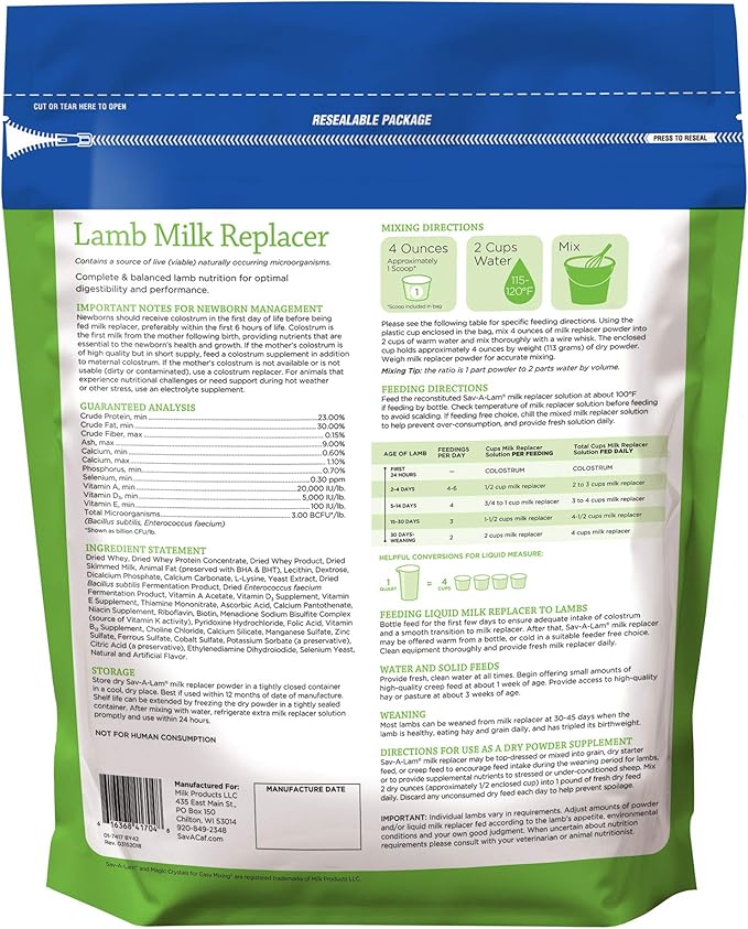 Sav-A-Lam® Lamb Milk Replacer | 8 Pound ( 8 LB) Pouch