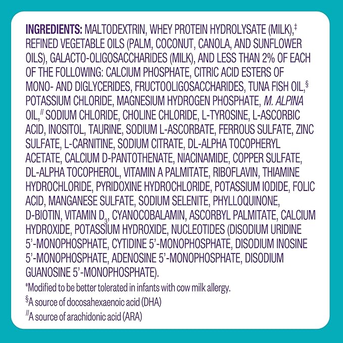 Pepticate Baby Formula,Hypoallergenic Powdered Infant Formula for Cow Milk Allergy,with Omega 3 DHA,ARA,Iron & Prebiotics,13.2oz,(Pack of 8)