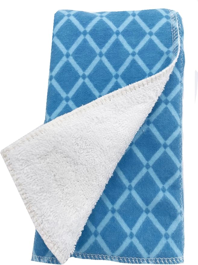 Infant Burping Cloth, Burp Cloths for Baby Boy or Girl, Soft and Absorbent - Cotton Reusable Spit Up Rags, XLarge, 1 Count (Blue)