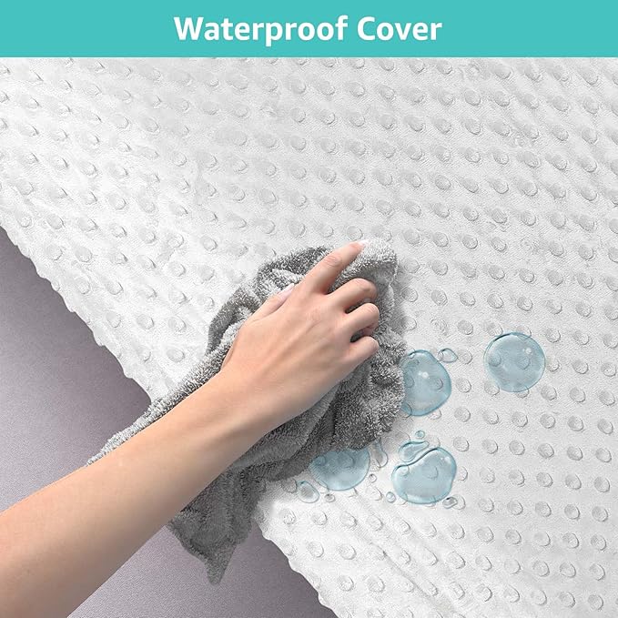 YENING Mini Changing Pad Small 23 x 13 with Washable Cover Waterproof Baby Diaper Changing Pad for Dresser Table Pad Grey