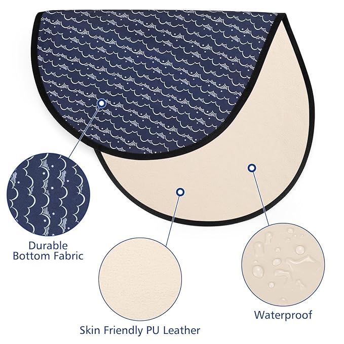 Accmor Portable Diaper Changing Pad, PU Leather Baby Diaper Changing Mat, Waterproof Baby Changing Mat for Travel or at Home Use