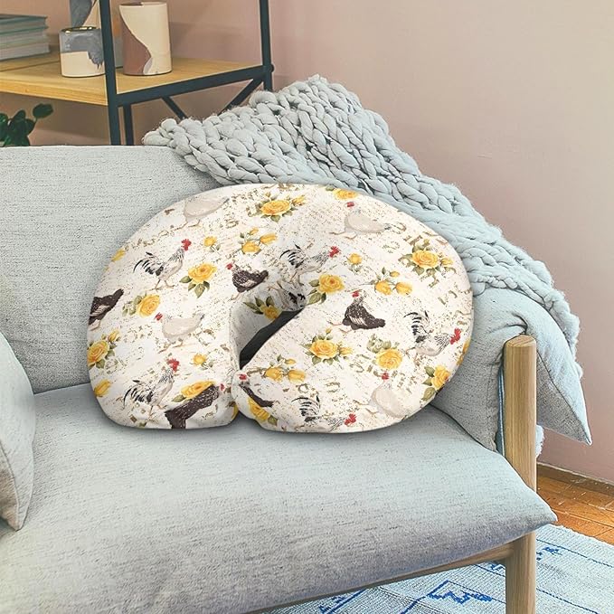 Forchrinse Rooster Print Nursing Pillow Slipcover Covers Soft Comfortable Pillowcase for Nursing Pillow Stretchy Replaceable Feeding Pillow Slipcover Washable