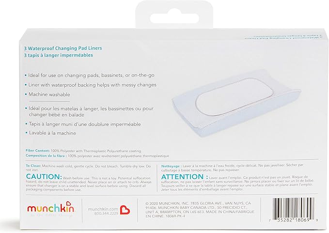 Munchkin® Waterproof Changing Pad Liners, 3 Count, (Pack of 1)