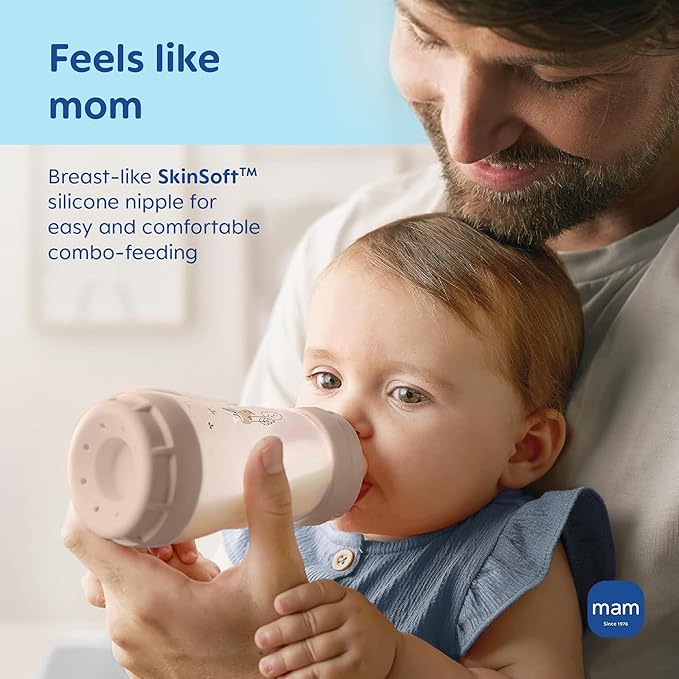 MAM Baby Bottle Nipples Medium Flow Size 2, for 2+ Month Babies, Skin Soft BPA Free Silicone, 94% Nipple Acceptance, Fits All MAM Bottles, Developed with Medical Experts, 4 Pack, Made in Europe