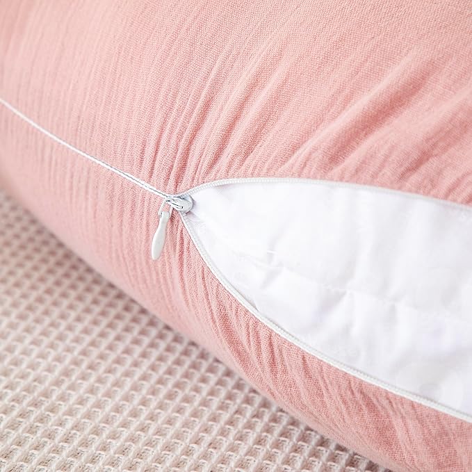 TADO MUSLIN Nursing Pillow Cover 2-Pack, 100% Organic Cotton Muslin Breastfeeding Pillow Covers, Hidden Zipper, Fits Standard U-Shaped Nursing Pillows, Machine Washable, Unisex Neutral Soft and Cute