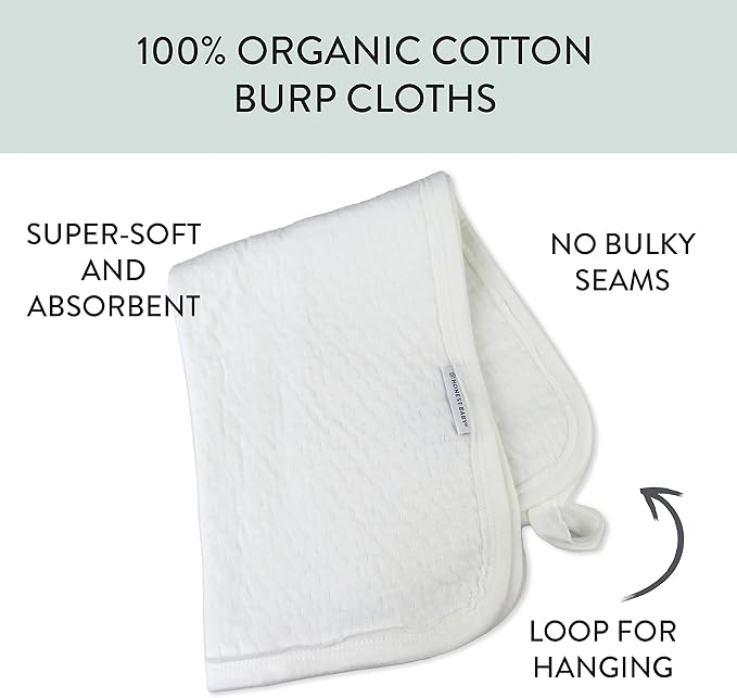 HonestBaby 3-Pack Matelasse Burp Cloth