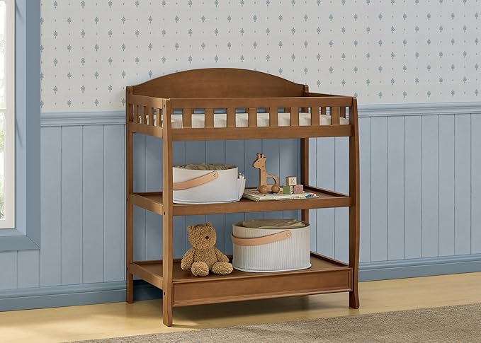 Delta Children Infant Changing Table with Pad, Chestnut