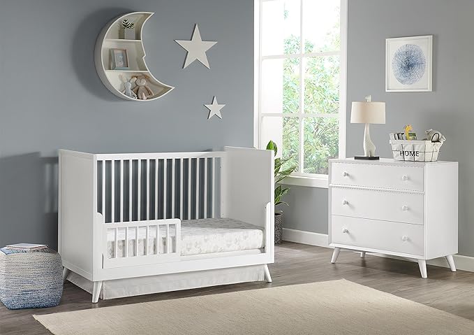 Oxford Baby Dawson Crib to Toddler Bed Guard Rail Conversion Kit, White, Green Guard Gold Certified