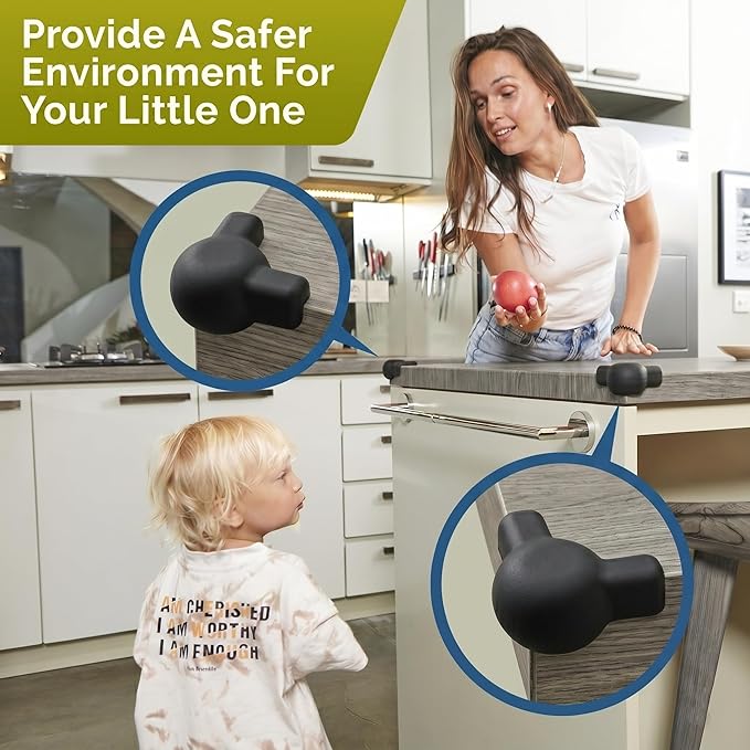 Silicone Corner Protectors for Baby Proofing – Soft Adhesive Corner Guards for Tables & Furniture, Child Safety Edge & Corner Bumpers. Protects Toddlers from Sharp Edges (12 Pack/Black)