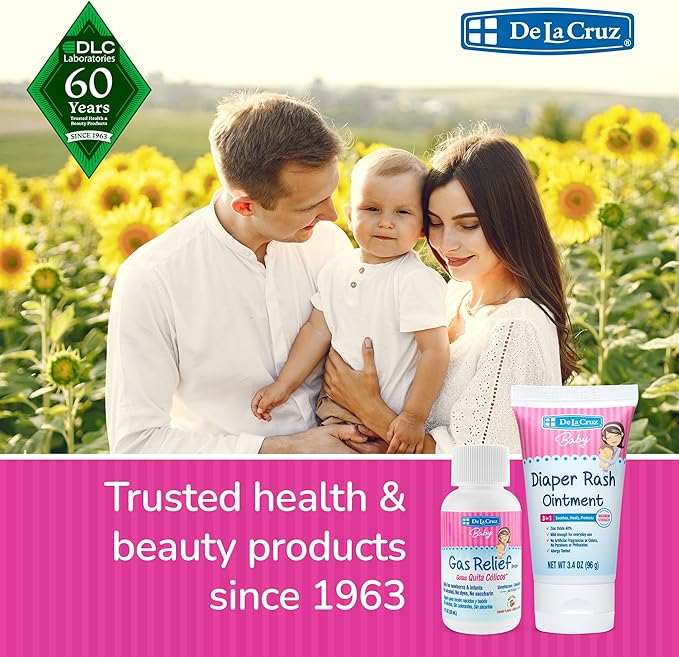 De La Cruz - Gas Drops for Babies and Baby Diaper Rash Cream with Zinc Oxide Bundle