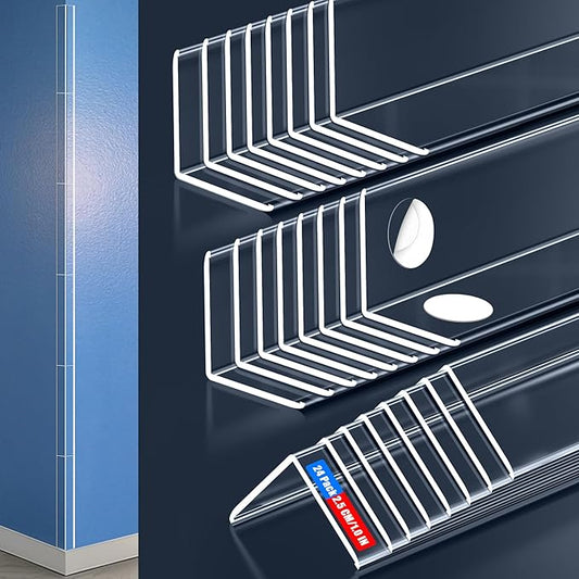 Clear Self-Adhesive Wall Corner Protectors，Corner Guards & Edge Protector for Wall Door Frame Cabinet Baseboard & Door, Table, Stair (2.5x60.96cm/1.0x24in)