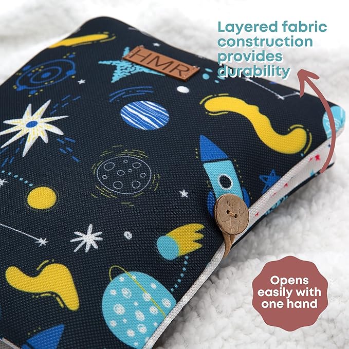HAMUR Baby Diaper Bag Organizer – Compact & Foldable Stroller Pouch for Newborn Essentials | Travel-Friendly | Fits Boys & Girls (Space)