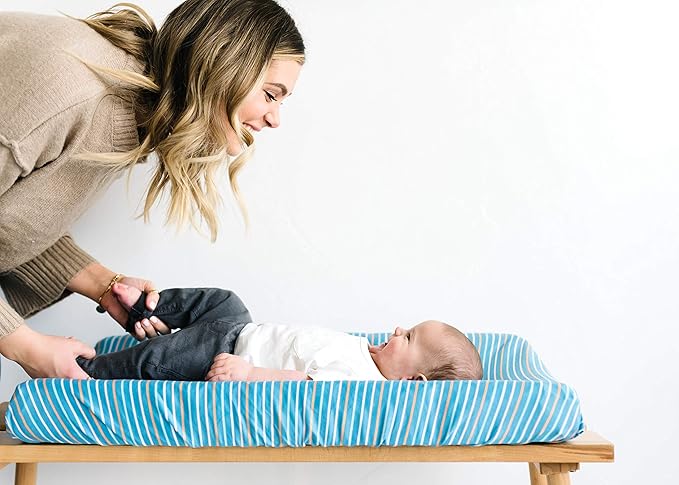 Copper Pearl Premium Knit Changing Pad Cover Soft, Stylish, and Universal Fit for All Standard Diaper Changing Pads, Trendy Design Changing Pad Covers, Milo
