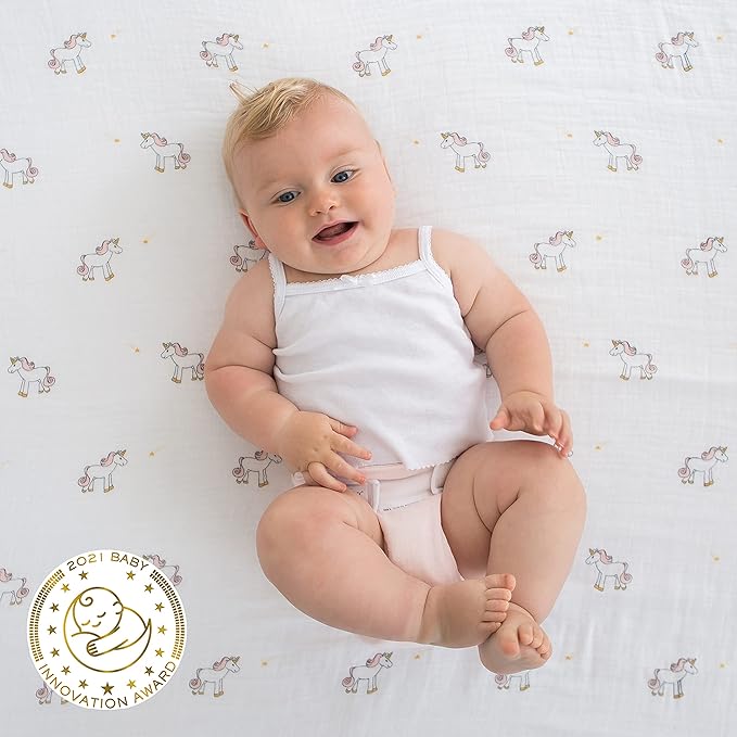 Amazing Baby Hybrid Cloth Diaper Cover with Pocket-Sling, Med, Sz 3 (12-25 lbs), Use with Boosties Inserts, Soft Pink, SmartNappy Set includes Muslin Cover + Tri-fold Insert + Booster Pad