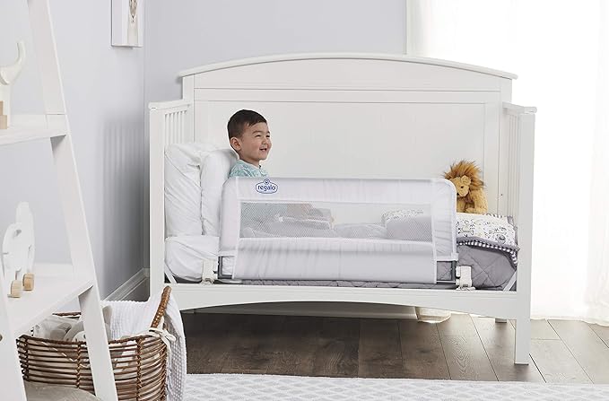Regalo Swing Down Crib Rail, with Reinforced Anchor Safety System & Swing Down Bed Rail Guard, with Reinforced Anchor Safety System