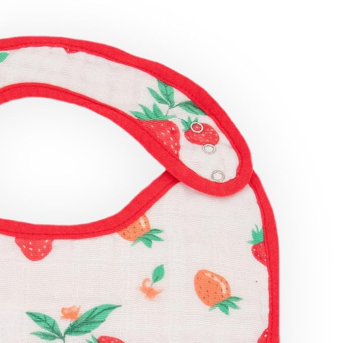 Little Unicorn Muslin Baby Bibs | Adjustable as Baby Grows | Soft Absorbent Muslin Fabric | For Eating, Drooling, Teething (Berry Lemonade)