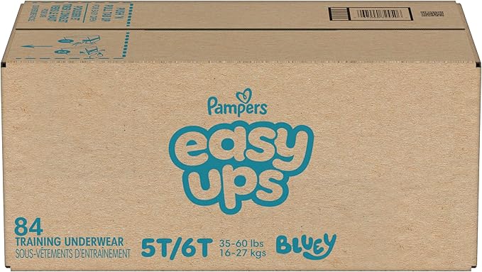 Pampers Training Pants - Easy Ups Boys & Girls Bluey - Size 5T-6T, 84 Count, Children's Potty Underwear (Packaging May Vary)