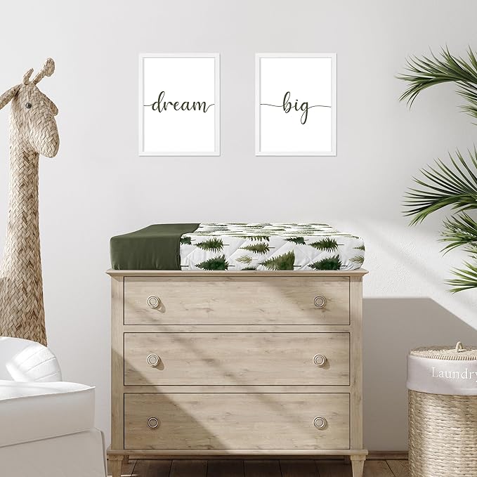Sweet Jojo Designs Sage Green Woodland Boy Girl Gender Neutral Unisex Baby Changing Pad Cover Infant Newborn Diaper Table Change Mat Sheet Forest Themed Nature Pine Tree Hunter Abstract Watercolor