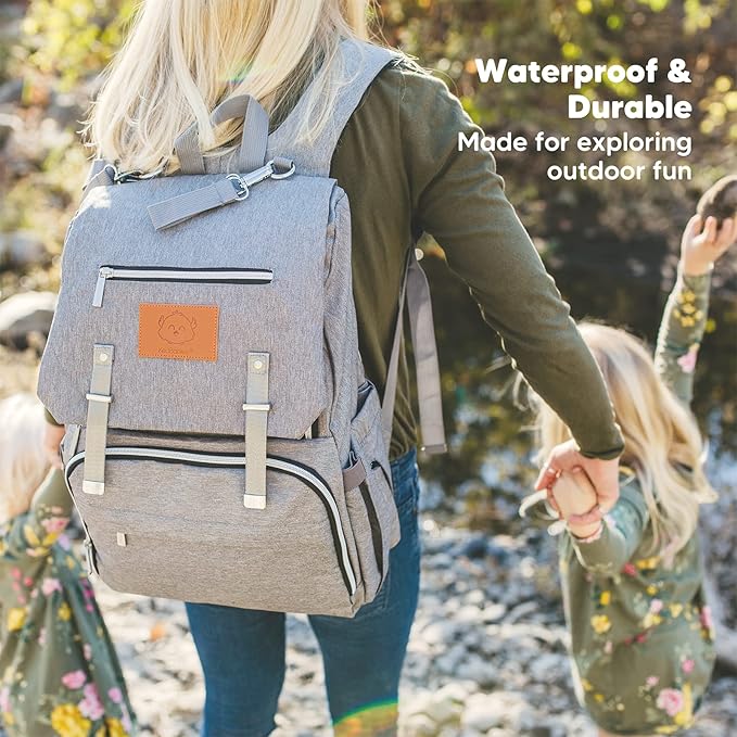 KeaBabies Diaper Bag Backpack and Portable Diaper Changing Pad - Waterproof Multi Function Baby Travel Bags - Waterproof Foldable Baby Changing Mat - Travel Diaper Change Mat
