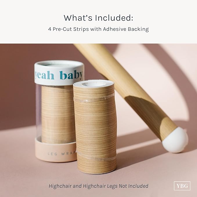 Yeah Baby Goods Highchair Leg Wraps (Bamboo) - Compatible with The IKEA Antilop Highchair - Stylish IKEA High Chair Accessories w/Easy Self-Adhesive