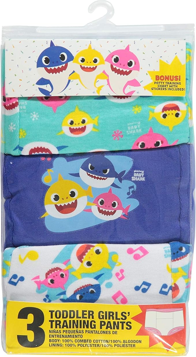 Baby Shark Unisex Training Pant Multipacks With Success Tracking Chart & Stickers, Sizes 18m, 2t, 3t, 4t