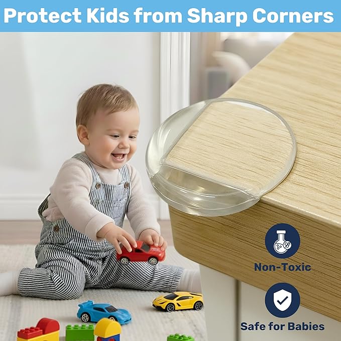 Baby Proof Me 12 Pack Large Table Corner Protector for Baby & Toddlers, Clear Corner Guards & Edge Protectors, Furniture Corner & Edge Safety Bumpers, Baby Proofing for Sharp Edges, Strong Adhesive