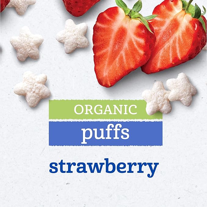 Gerber Stage 3 Baby Snacks, Organic Strawberry Puffs, Grain Snack, Baby Led Feeding