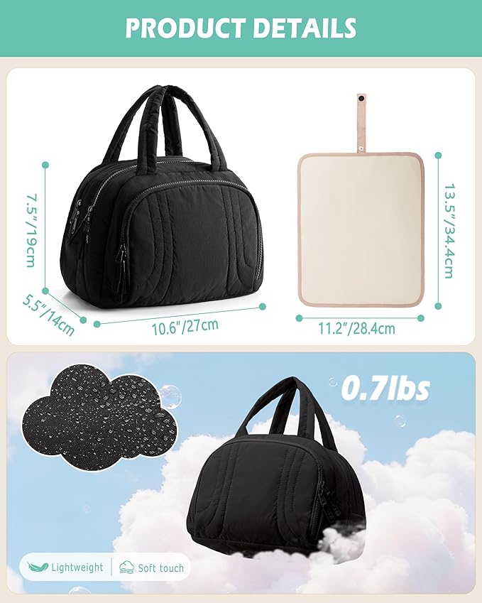 Wearable Breast Pump Bag Compatible with Momcozy and Eufy, Portable Pumping Bag with Cooler Compartment, Breast Pump Carrying Case with Drying Mat for Work, Travel and Family Use, Black
