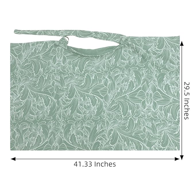 Nursing Cover for Mom Breastfeeding, Baby Privacy Nursing Covers Up Breathable Cotton with Ajustable Hoop for Mother (Muslin Green)