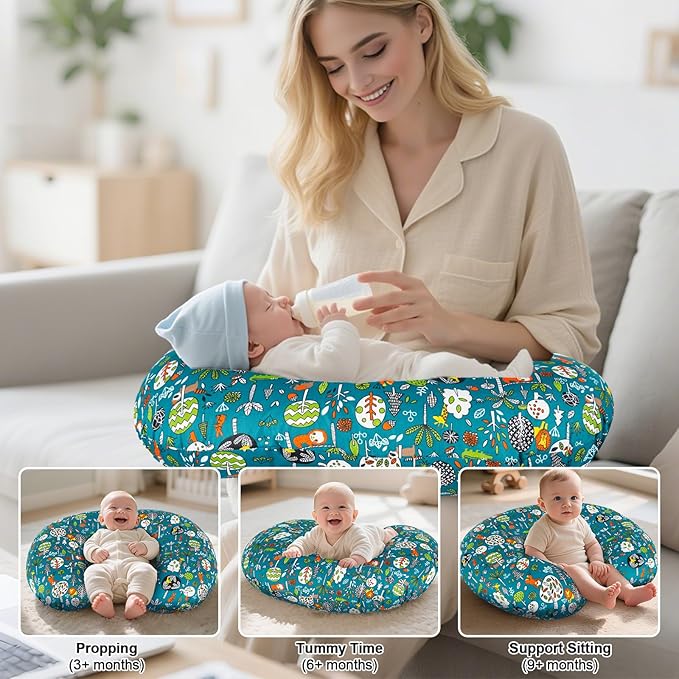Ergonomic Nursing Pillow for Breastfeeding & Bottle Feeding, Breastfeeding Pillow to Reduce Back Neck Strain, Suitable for Breastfeeding Mom & Baby, Washable Cotton Cover(Matto)