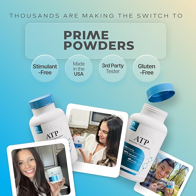 Prime Powders ATP Capsules - 120 Capsules - Adenosine Triphosphate Disodium - 400mg per Serving - Boost Energy Endurance Stamina