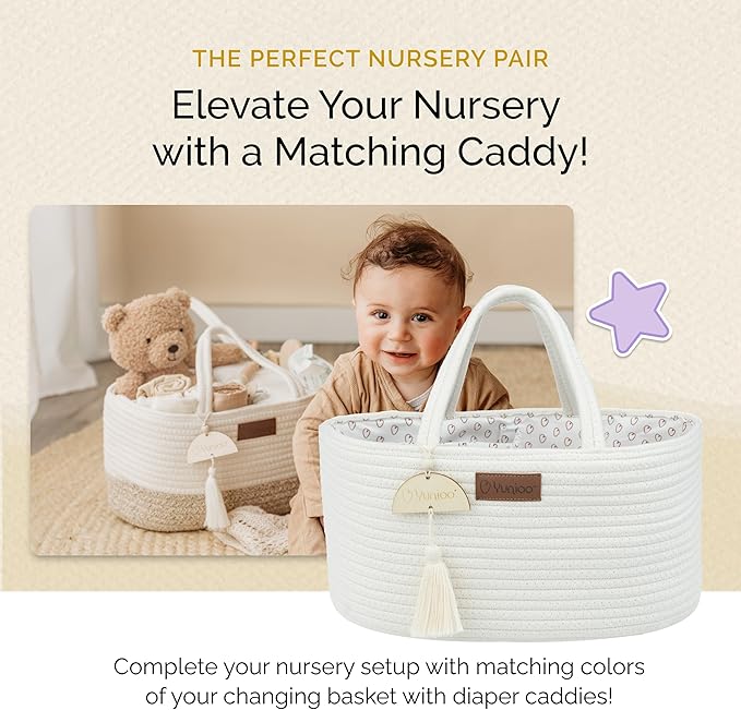 Yunioo Baby Changing Basket, Portable Diaper Changing Pad, Moses Basket for Newborns, Changing Table Topper for Baby Nursery, Waterproof Travel Pad Cover