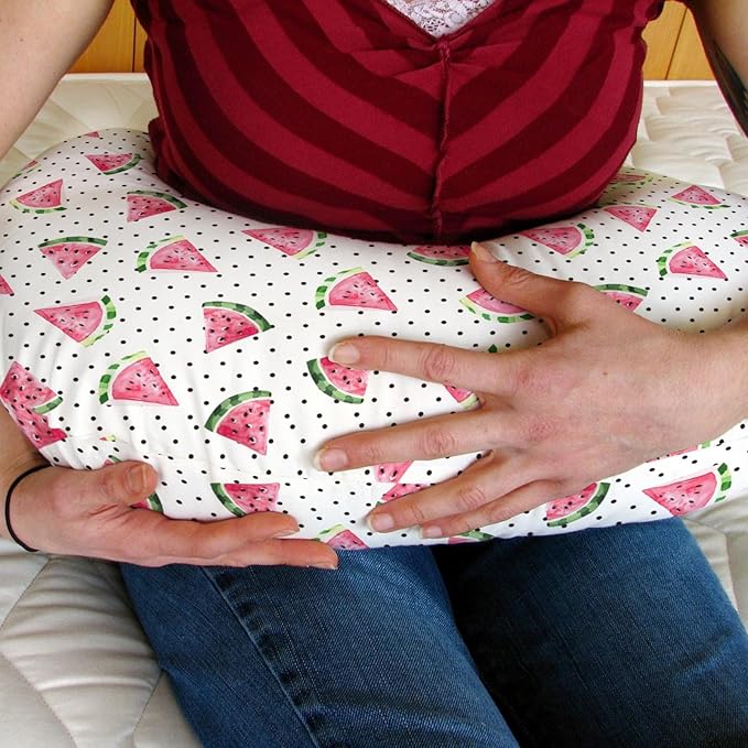 Watercolor Watermelon Dots Baby Nursing Pillow Covers for Boy Girl Tropical Summer Fruits Nursery Slipcovers for Breastfeeding Pillows Beach Vacation Soft Stretchy Removable Covers for Newborn Infant