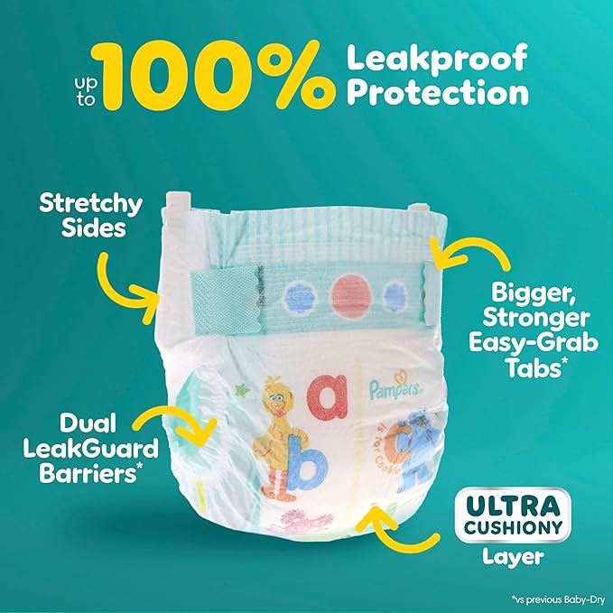 Pampers Diapers - Baby Dry - Size 5, 78 Count, Absorbent Disposable Infant Diaper (Packaging May Vary)