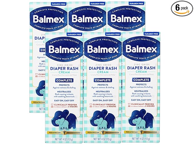 Balmex Diaper Rash Cream - 4 oz, Pack of 6