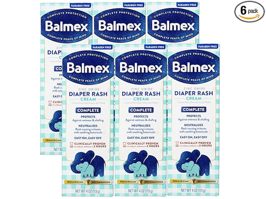 Balmex Diaper Rash Cream - 4 oz, Pack of 6