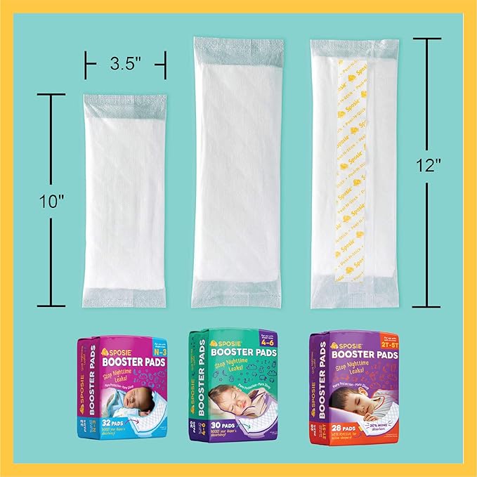Sposie Booster Pads Size 4-6, 180 Count - Overnight Diaper Inserts