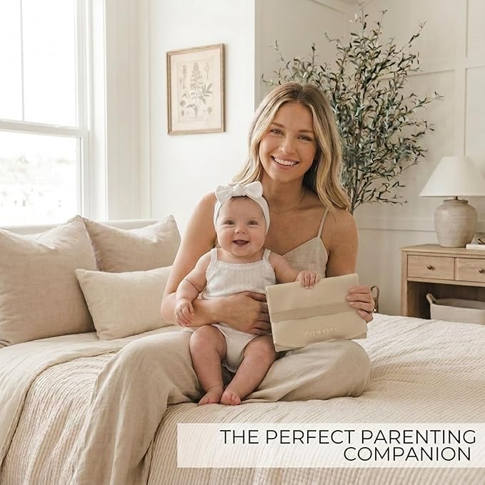 Beautiful Portable Baby Changing Pad - Wipeable and Easy to Clean Diaper Changing Mat - The Perfect Waterproof Vegan Leather Pad for Traveling