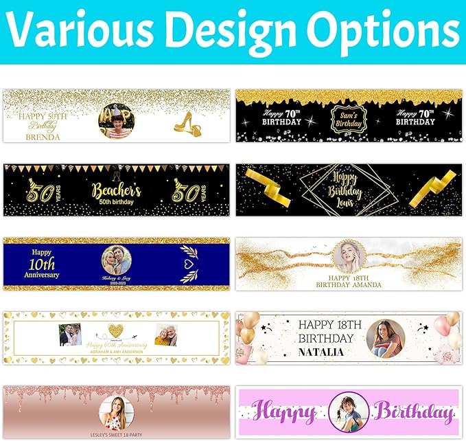 Personalized Water Bottle Labels for Birthday Anniversary Custom Happy Birthday Labels with Name for Water Bottle Stickers Waterproof Printable Photo Bottle Labels Gifts 50 Pcs