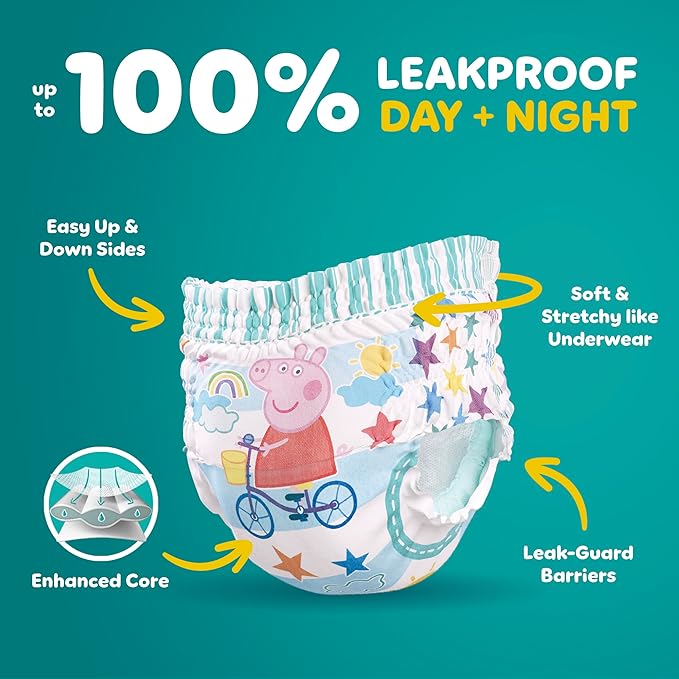 Pampers Training Pants - Easy Ups Girls & Boys - Size 2T-3T, 74 Count, Peppa Pig Potty Underwear (Packaging May Vary)