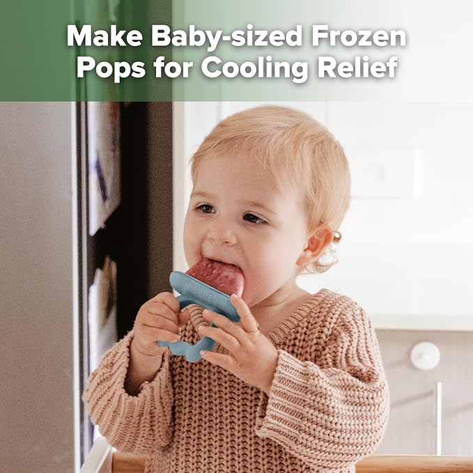 Haakaa Baby Feeder & Baby Popsicle Molds (Sky Blue + Mustard)